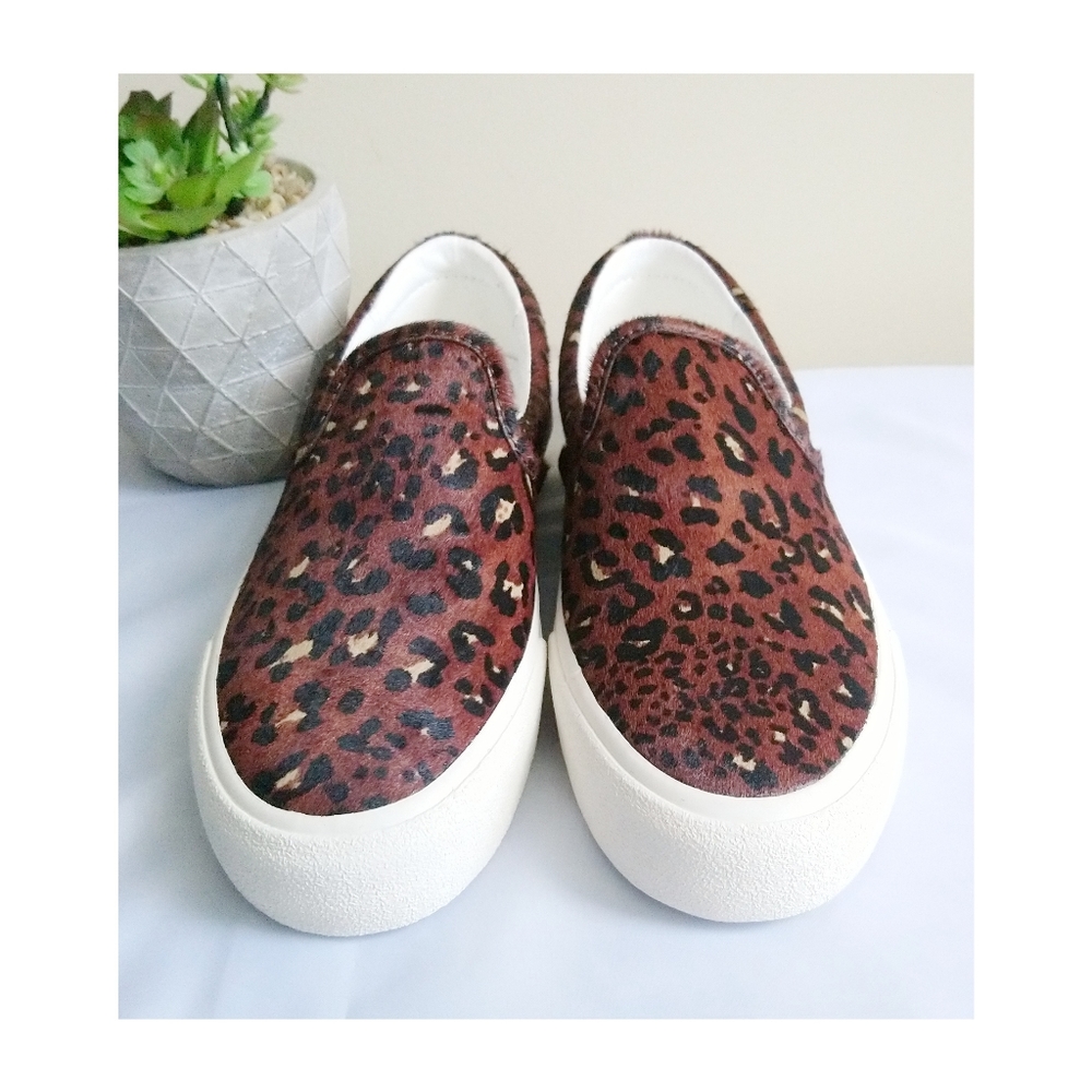Madewell Leopard Print Slip-On Sneakers in Brown and Black